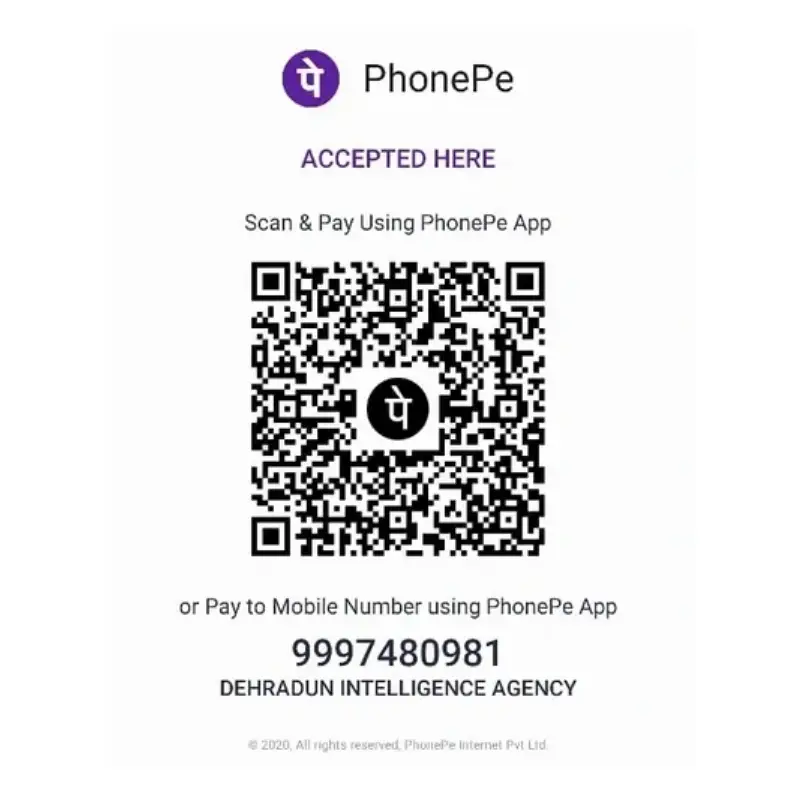 Indian Intelligence Agency payment on phonepee QR.